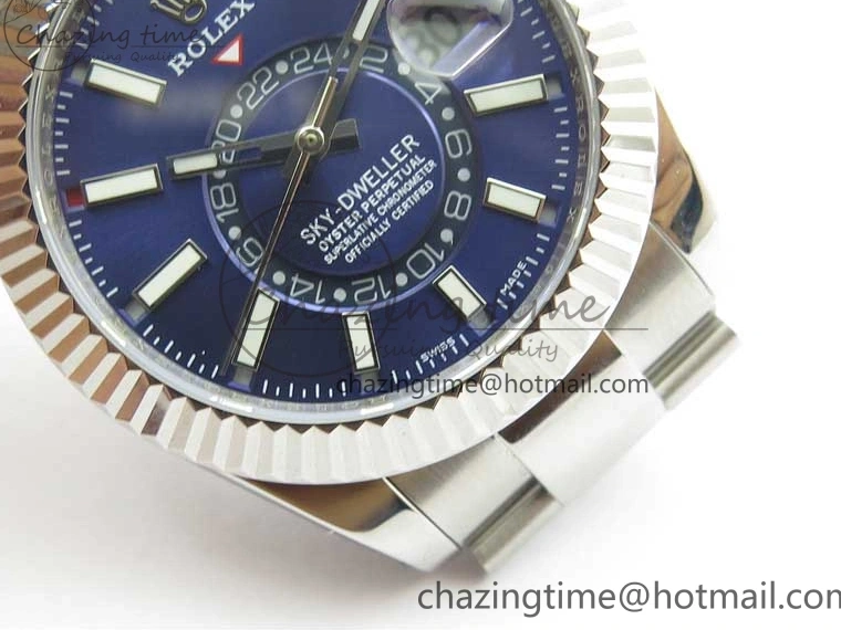 SS SS to Blue 9001 AIF on Bracelet A23J 326934 Sky-Dweller Dial 0201